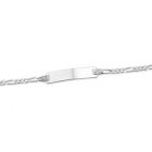 Plaat armbandje zilver, figaro 9 tot 11 cm