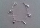 Bedelarmband zilver met 5 bedels