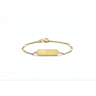 Gouden kinder naamplaat armbandje apart schakeltje 11 tot 13 cm