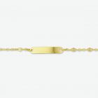 Gouden naamplaat graveer armbandje 11 tot 13 cm