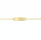Gouden kinder naamplaat graveer armbandje 10 tot 12 cm