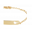 Gouden baby naamplaat armbandje hartje 9 tot 11 cm