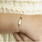 Gouden kinder naamplaat armbandje hartje 13 tot 15 cm