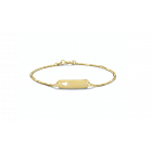 Gouden naam armbandje hartje apart schakeltje 13 tot 15 cm