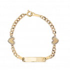 Gouden baby graveer armband 12 cm 2 hartjes