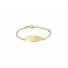 9 karaat kinder armbandje met ovaal graveer plaatje.