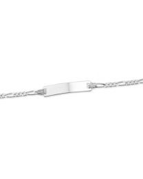 Plaat armbandje zilver, figaro 9 tot 11 cm