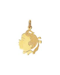 Meisje gouden kinderkopje met mat haar