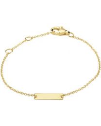 Gouden meegroei naamplaat armbandje 11, 12, 13 cm.