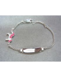 Zilveren naamplaat armbandje met paard 15 cm.