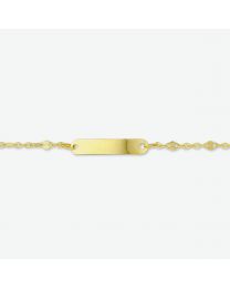 Gouden naamplaat graveer armbandje 11 tot 13 cm