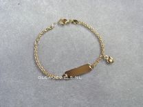 Gouden naam armband graveerarmband, 13 tot 14 cm anker schakeltje