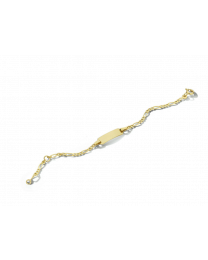 9 krt gouden baby/kinder naam armbandje figaro 11-13 cm