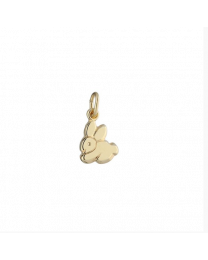 Gouden konijn bedeltje plat