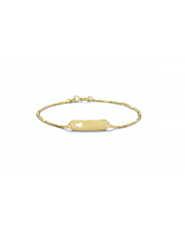 Gouden naam armbandje hartje apart schakeltje 13 tot 15 cm